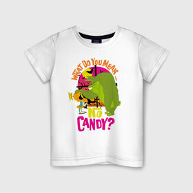 Детская футболка хлопок с принтом What Do You Mean... No Candy? в Белгороде, 100% хлопок | круглый вырез горловины, полуприлегающий силуэт, длина до линии бедер | bugs bunny | looney tunes | marvin the martian | vdzabma | багз банни | луни тюнз | марсианин марвин