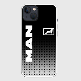 Чехол для iPhone 13 с принтом MAN в Белгороде,  |  | man | man logo | man значок | man лого | man логотип | водитель | грузовик | грузовой | дальнобойщик | ман | ман значок | ман лого | ман логотип | фура | шофер