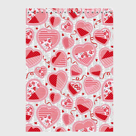 Скетчбук с принтом Розовые валентинки в Белгороде, 100% бумага
 | 48 листов, плотность листов — 100 г/м2, плотность картонной обложки — 250 г/м2. Листы скреплены сверху удобной пружинной спиралью | арт | влюблённые | день влюблённых | день святого валентина | красный | рисунок | розовый | сердечко | сердца | сердце | середчки