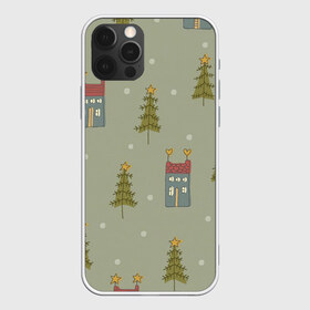 Чехол для iPhone 12 Pro Max с принтом Дома в лесу в Белгороде, Силикон |  | арт | детский рисунок | дом | дома | ёлка | ёлки | зелёный | лес | новый год | рисунок | рисунок карандашом | снег | сосны | соста | тёмно зелёный | тёмный