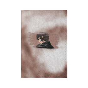 Обложка для паспорта матовая кожа с принтом Дазай Осаму в Белгороде, натуральная матовая кожа | размер 19,3 х 13,7 см; прозрачные пластиковые крепления | bungou stray dogs | dazai | osamu | бродячие псы | великий | дазай | осаму