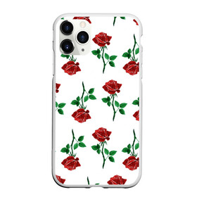 Чехол для iPhone 11 Pro Max матовый с принтом Паттерн из роз в Белгороде, Силикон |  | Тематика изображения на принте: красный | красота | паттерн | природа | роза | узор | цветок | цветы