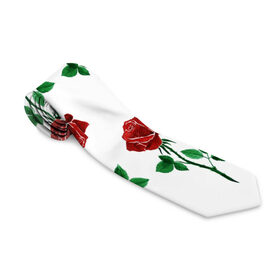 Галстук 3D с принтом Паттерн из роз в Белгороде, 100% полиэстер | Длина 148 см; Плотность 150-180 г/м2 | Тематика изображения на принте: красный | красота | паттерн | природа | роза | узор | цветок | цветы