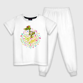 Детская пижама хлопок с принтом Te Amo в Белгороде, 100% хлопок |  брюки и футболка прямого кроя, без карманов, на брюках мягкая резинка на поясе и по низу штанин
 | Тематика изображения на принте: lola bunny | looney tunes | vdzabma | лола банни | луни тюнз