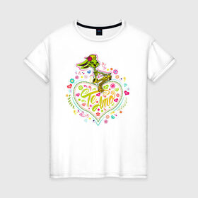 Женская футболка хлопок с принтом Te Amo в Белгороде, 100% хлопок | прямой крой, круглый вырез горловины, длина до линии бедер, слегка спущенное плечо | Тематика изображения на принте: lola bunny | looney tunes | vdzabma | лола банни | луни тюнз