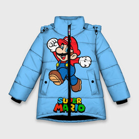 Зимняя куртка для девочек 3D с принтом Super Mario в Белгороде, ткань верха — 100% полиэстер; подклад — 100% полиэстер, утеплитель — 100% полиэстер. | длина ниже бедра, удлиненная спинка, воротник стойка и отстегивающийся капюшон. Есть боковые карманы с листочкой на кнопках, утяжки по низу изделия и внутренний карман на молнии. 

Предусмотрены светоотражающий принт на спинке, радужный светоотражающий элемент на пуллере молнии и на резинке для утяжки. | game | mario | sega | super | super mario | игры | м | марио | сега | супер марио