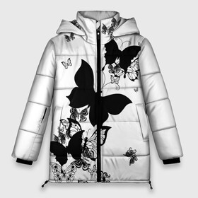 Женская зимняя куртка 3D с принтом Черные бабочки на белом в Белгороде, верх — 100% полиэстер; подкладка — 100% полиэстер; утеплитель — 100% полиэстер | длина ниже бедра, силуэт Оверсайз. Есть воротник-стойка, отстегивающийся капюшон и ветрозащитная планка. 

Боковые карманы с листочкой на кнопках и внутренний карман на молнии | angel | black and white | butterfly | fairy | fashion girl | wings | ангел | бабочка | девушке | животные | крылья | летающие | магия | махаон | мотылек | мотыльки | насекомые | нежные | подарок | природа | сказочные | татуировки