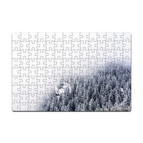 Пазл магнитный 126 элементов с принтом зимний лес в Белгороде, полимерный материал с магнитным слоем | 126 деталей, размер изделия —  180*270 мм | Тематика изображения на принте: зима | зимний лес | лес | снег | сосны