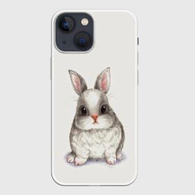 Чехол для iPhone 13 mini с принтом зайка в Белгороде,  |  | животные | зайка | заяц | звери | зевающий кот | кися | кот | котенок | котики | коты | кричащий кот | кролик | минимализм | питомцы | прикольные картинки