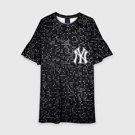 Детское платье 3D с принтом New York Yankees в Белгороде, 100% полиэстер | прямой силуэт, чуть расширенный к низу. Круглая горловина, на рукавах — воланы | baseball | fashion | game | glitch | new york | sport | бейсбол | игра | мода | нью йорк | спорт