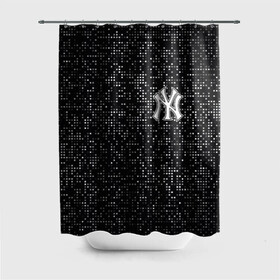 Штора 3D для ванной с принтом New York Yankees в Белгороде, 100% полиэстер | плотность материала — 100 г/м2. Стандартный размер — 146 см х 180 см. По верхнему краю — пластиковые люверсы для креплений. В комплекте 10 пластиковых колец | baseball | fashion | game | glitch | new york | sport | бейсбол | игра | мода | нью йорк | спорт