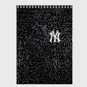 Скетчбук с принтом New York Yankees в Белгороде, 100% бумага
 | 48 листов, плотность листов — 100 г/м2, плотность картонной обложки — 250 г/м2. Листы скреплены сверху удобной пружинной спиралью | Тематика изображения на принте: baseball | fashion | game | glitch | new york | sport | бейсбол | игра | мода | нью йорк | спорт