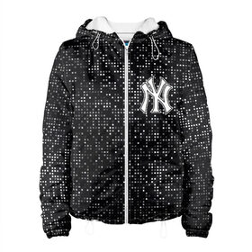 Женская куртка 3D с принтом New York Yankees в Белгороде, ткань верха — 100% полиэстер, подклад — флис | прямой крой, подол и капюшон оформлены резинкой с фиксаторами, два кармана без застежек по бокам, один большой потайной карман на груди. Карман на груди застегивается на липучку | baseball | fashion | game | glitch | new york | sport | бейсбол | игра | мода | нью йорк | спорт