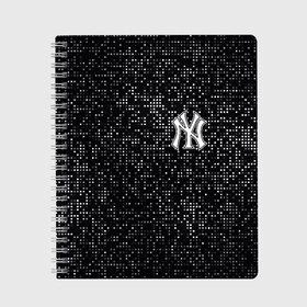 Тетрадь с принтом New York Yankees в Белгороде, 100% бумага | 48 листов, плотность листов — 60 г/м2, плотность картонной обложки — 250 г/м2. Листы скреплены сбоку удобной пружинной спиралью. Уголки страниц и обложки скругленные. Цвет линий — светло-серый
 | baseball | fashion | game | glitch | new york | sport | бейсбол | игра | мода | нью йорк | спорт