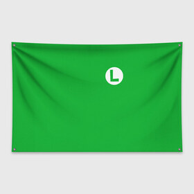 Флаг-баннер с принтом ЛУИДЖИ в Белгороде, 100% полиэстер | размер 67 х 109 см, плотность ткани — 95 г/м2; по краям флага есть четыре люверса для крепления | luigi | mario | nintendo | денди | луиджи | марио | нинтендо
