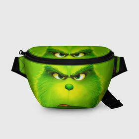 Поясная сумка 3D с принтом Гринч 3D/ The Grinch в Белгороде, 100% полиэстер | плотная ткань, ремень с регулируемой длиной, внутри несколько карманов для мелочей, основное отделение и карман с обратной стороны сумки застегиваются на молнию | the grinch | гринч | для детей | мультфильм | рождество