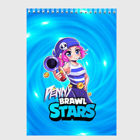 Скетчбук с принтом Penny Brawl Stars в Белгороде, 100% бумага
 | 48 листов, плотность листов — 100 г/м2, плотность картонной обложки — 250 г/м2. Листы скреплены сверху удобной пружинной спиралью | Тематика изображения на принте: anime | brawl | brawl stars | brawlstars | brawl_stars | panny | peny | аниме | бравл | бравлстарс | девочка | девочка в шкуре медведя | девушка | манга | пени | пини