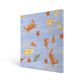 Холст квадратный с принтом Морские обитатели в Белгороде, 100% ПВХ |  | Тематика изображения на принте: арт | жёлтый | звезда | звёзды | коралл | кораллы | краб | крабы | красный | медуза | медузы | море | морская звезда | морские звёзды | морские коньки | морской конёк | песок | рисунок | рыба | рыбы