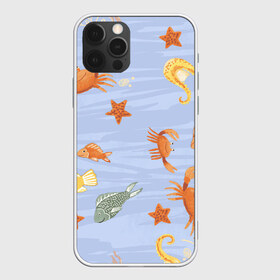 Чехол для iPhone 12 Pro Max с принтом Морские обитатели в Белгороде, Силикон |  | Тематика изображения на принте: арт | жёлтый | звезда | звёзды | коралл | кораллы | краб | крабы | красный | медуза | медузы | море | морская звезда | морские звёзды | морские коньки | морской конёк | песок | рисунок | рыба | рыбы