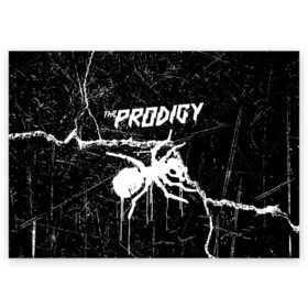 Поздравительная открытка с принтом THE PRODIGY. в Белгороде, 100% бумага | плотность бумаги 280 г/м2, матовая, на обратной стороне линовка и место для марки
 | prodigy | the prodigy | дарование | музыка | чудо