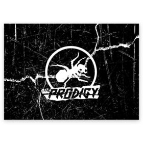 Поздравительная открытка с принтом THE PRODIGY. в Белгороде, 100% бумага | плотность бумаги 280 г/м2, матовая, на обратной стороне линовка и место для марки
 | prodigy | the prodigy | дарование | музыка | чудо