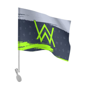 Флаг для автомобиля с принтом ALAN WALKER / АЛАН УОКЕР в Белгороде, 100% полиэстер | Размер: 30*21 см | alan | faded | house | logo | music | walker | алан | вокер | волкер | диджей | лого | логотип | логотипы | музыка | музыкант | символ | символы | танцеальная | уокер | хаус | электронная