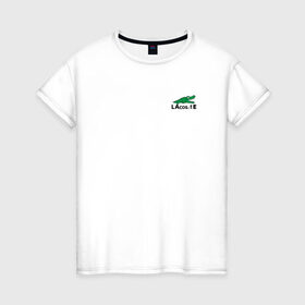Женская футболка хлопок с принтом LaCosinus в Белгороде, 100% хлопок | прямой крой, круглый вырез горловины, длина до линии бедер, слегка спущенное плечо | cos | crocodile | аллигатор | косинус | крокодил | крокодильчик | математика | угол