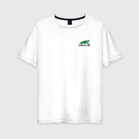 Женская футболка хлопок Oversize с принтом LaCosinus в Белгороде, 100% хлопок | свободный крой, круглый ворот, спущенный рукав, длина до линии бедер
 | cos | crocodile | аллигатор | косинус | крокодил | крокодильчик | математика | угол