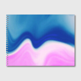 Альбом для рисования с принтом Воздушный Крем в Белгороде, 100% бумага
 | матовая бумага, плотность 200 мг. | blue | cream | gradient | pink | абстрактный | абстракция | вода | волны | гламур | градиент | девочкам | зефирка | краска | краски | красочный | море | мороженое | небеса | нежные | пастельные | перламутровый