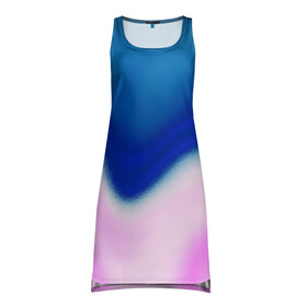 Платье-майка 3D с принтом Воздушный Крем в Белгороде, 100% полиэстер | полуприлегающий силуэт, широкие бретели, круглый вырез горловины, удлиненный подол сзади. | blue | cream | gradient | pink | абстрактный | абстракция | вода | волны | гламур | градиент | девочкам | зефирка | краска | краски | красочный | море | мороженое | небеса | нежные | пастельные | перламутровый