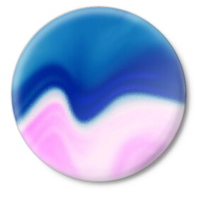Значок с принтом Воздушный Крем в Белгороде,  металл | круглая форма, металлическая застежка в виде булавки | blue | cream | gradient | pink | абстрактный | абстракция | вода | волны | гламур | градиент | девочкам | зефирка | краска | краски | красочный | море | мороженое | небеса | нежные | пастельные | перламутровый