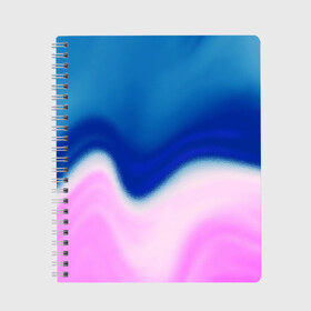 Тетрадь с принтом Воздушный Крем в Белгороде, 100% бумага | 48 листов, плотность листов — 60 г/м2, плотность картонной обложки — 250 г/м2. Листы скреплены сбоку удобной пружинной спиралью. Уголки страниц и обложки скругленные. Цвет линий — светло-серый
 | blue | cream | gradient | pink | абстрактный | абстракция | вода | волны | гламур | градиент | девочкам | зефирка | краска | краски | красочный | море | мороженое | небеса | нежные | пастельные | перламутровый