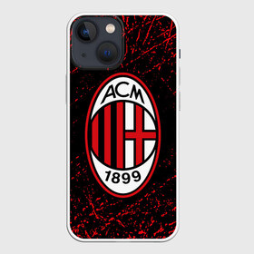 Чехол для iPhone 13 mini с принтом MILAN. в Белгороде,  |  | ac milan | fc | football | football club | sport | итальянский футбольный клуб | милан | спорт | уефа | униформа | фирменные цвета | фк | футбол | футбольный клуб