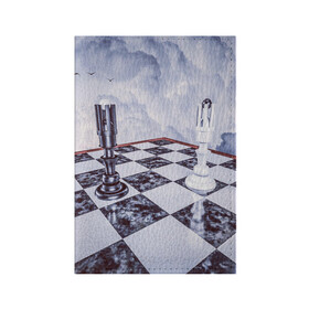 Обложка для паспорта матовая кожа с принтом Шахматы в Белгороде, натуральная матовая кожа | размер 19,3 х 13,7 см; прозрачные пластиковые крепления | доска | игра | игровая | игры | короли | король | настольная | настольные | небеса | небо | облака | облако | спорт | туча | тучи | шахматный | шахматы