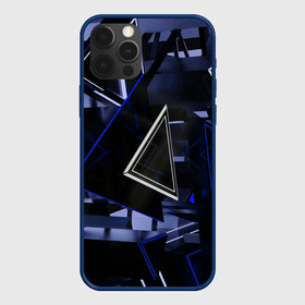 Чехол для iPhone 12 Pro Max с принтом Clay в Белгороде, Силикон |  | 3d | blue | lines | shapes | structure | triangles | volume | линии | объем | синий | структура | треугольники | фигуры