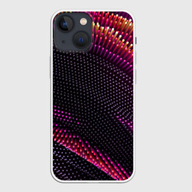 Чехол для iPhone 13 mini с принтом Aralf в Белгороде,  |  | abstraction | convex | lines | pink | points | shapes | wavy | абстракция | волнистый | выпуклый | линии | розовый | точки | формы