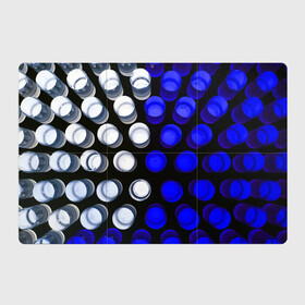 Магнитный плакат 3Х2 с принтом GGGelt в Белгороде, Полимерный материал с магнитным слоем | 6 деталей размером 9*9 см | abstraction | blue | circles | light | shapes | white | абстракция | белый | круги | свет | синий | формы