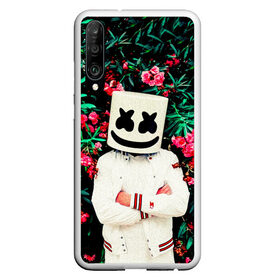 Чехол для Honor P30 с принтом MARSHMELLO ROSES в Белгороде, Силикон | Область печати: задняя сторона чехла, без боковых панелей | fortnite | marshmallo | marshmallow | marshmello | marshmellow | маршмелло | маршмеллоу | розы | фортнайт