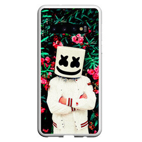 Чехол для Samsung Galaxy S10 с принтом MARSHMELLO ROSES в Белгороде, Силикон | Область печати: задняя сторона чехла, без боковых панелей | fortnite | marshmallo | marshmallow | marshmello | marshmellow | маршмелло | маршмеллоу | розы | фортнайт