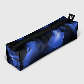 Пенал 3D с принтом Kally в Белгороде, 100% полиэстер | плотная ткань, застежка на молнии | Тематика изображения на принте: abstraction | blue | drops | shapes | surface | абстракция | капли | поверхность | синий | формы