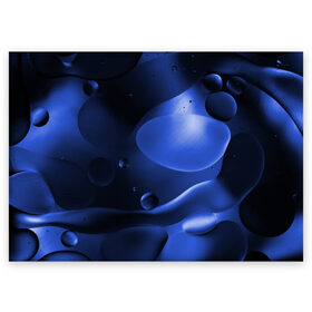 Поздравительная открытка с принтом Kally в Белгороде, 100% бумага | плотность бумаги 280 г/м2, матовая, на обратной стороне линовка и место для марки
 | Тематика изображения на принте: abstraction | blue | drops | shapes | surface | абстракция | капли | поверхность | синий | формы