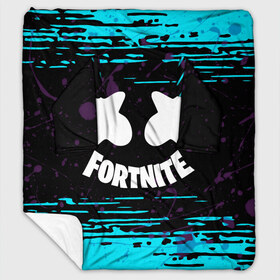 Плед с рукавами с принтом FORTNITE MARSHMELLO в Белгороде, 100% полиэстер | Закругленные углы, все края обработаны. Ткань не мнется и не растягивается. Размер 170*145 | archetype | fortnite | fortnite x | game | ikonik | marshmello | raven | архетип | ворон | игра | иконик | маршмелло | фортнайт