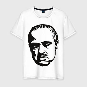 Мужская футболка хлопок с принтом godfather в Белгороде, 100% хлопок | прямой крой, круглый вырез горловины, длина до линии бедер, слегка спущенное плечо. | 