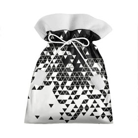 Подарочный 3D мешок с принтом Векторные фигуры в Белгороде, 100% полиэстер | Размер: 29*39 см | Тематика изображения на принте: абстракция | белое | вектор | геометрические фигуры | геометрия | градиент | минимализм | ромб | ромбы | треугольники | фигуры | чернобелое | черное