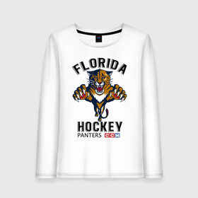 Женский лонгслив хлопок с принтом FLORIDA PANTERS NHL в Белгороде, 100% хлопок |  | cat | florida | hockey | ice | nhl | panters | sport | usa | кошки | нхл | пантеры | спорт | сша | флорида | хоккей