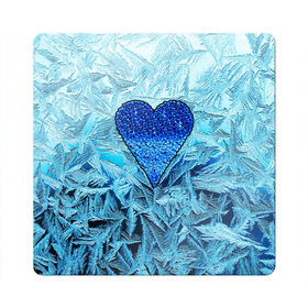 Магнит виниловый Квадрат с принтом Ледяное сердце в Белгороде, полимерный материал с магнитным слоем | размер 9*9 см, закругленные углы | christmas | frozen | new year | snow | winter | влюбленные | дед мороз | зима | зимний | лед | любимая жена | любовь | мама | новый год | подарок | рождество | сердечки | снег | снежинки | снежная королева | узоры