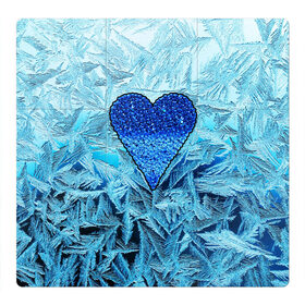 Магнитный плакат 3Х3 с принтом Ледяное сердце в Белгороде, Полимерный материал с магнитным слоем | 9 деталей размером 9*9 см | Тематика изображения на принте: christmas | frozen | new year | snow | winter | влюбленные | дед мороз | зима | зимний | лед | любимая жена | любовь | мама | новый год | подарок | рождество | сердечки | снег | снежинки | снежная королева | узоры