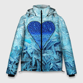 Мужская зимняя куртка 3D с принтом Ледяное сердце в Белгороде, верх — 100% полиэстер; подкладка — 100% полиэстер; утеплитель — 100% полиэстер | длина ниже бедра, свободный силуэт Оверсайз. Есть воротник-стойка, отстегивающийся капюшон и ветрозащитная планка. 

Боковые карманы с листочкой на кнопках и внутренний карман на молнии. | christmas | frozen | new year | snow | winter | влюбленные | дед мороз | зима | зимний | лед | любимая жена | любовь | мама | новый год | подарок | рождество | сердечки | снег | снежинки | снежная королева | узоры