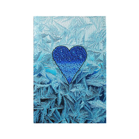 Обложка для паспорта матовая кожа с принтом Ледяное сердце в Белгороде, натуральная матовая кожа | размер 19,3 х 13,7 см; прозрачные пластиковые крепления | christmas | frozen | new year | snow | winter | влюбленные | дед мороз | зима | зимний | лед | любимая жена | любовь | мама | новый год | подарок | рождество | сердечки | снег | снежинки | снежная королева | узоры