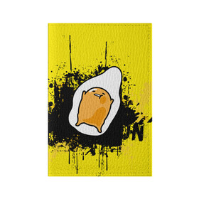 Обложка для паспорта матовая кожа с принтом Gudetama в Белгороде, натуральная матовая кожа | размер 19,3 х 13,7 см; прозрачные пластиковые крепления | gudetama | аниме | веселое яйцо | гудетама | стекающее яйцо | яйцо
